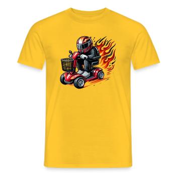 Race Elektromobil - Männer T-Shirt - Gelb - Vorne - AI Model Male 178 dark (178cm)