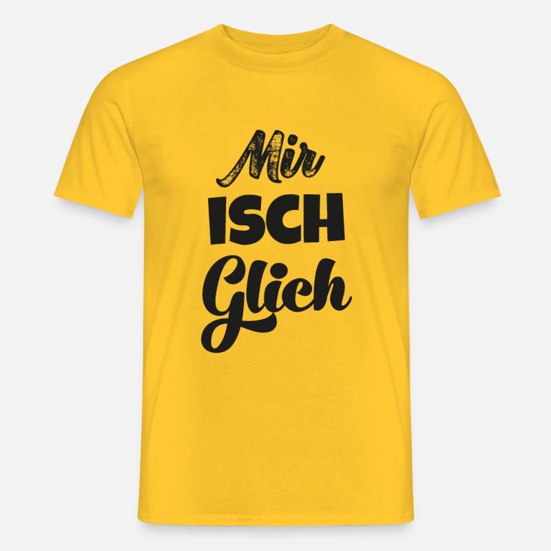 Mir isch glich Schweizerdeutsch Schweizer - Männer T-Shirt - Gelb