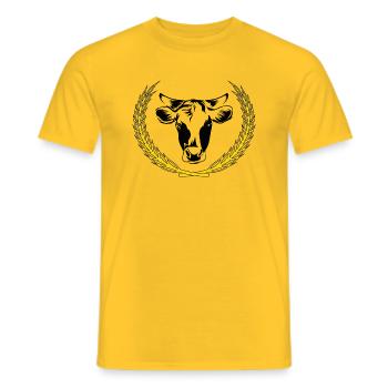Vache avec épi de blé - T-shirt homme - jaune - Devant - AI Model Male 178 dark (178cm)