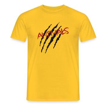 ANIMALS design with clawmark - Men's T-Shirt - yellow - Front - AI Model Male 178 dark (178cm)