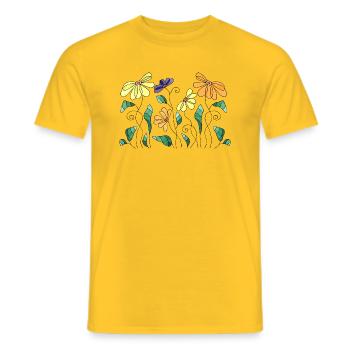Fleur - T-shirt homme - jaune - Devant - AI Model Male 178 dark (178cm)