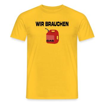 Wir brauchen Gas - Männer T-Shirt - Gelb - Vorne - AI Model Male 178 dark (178cm)