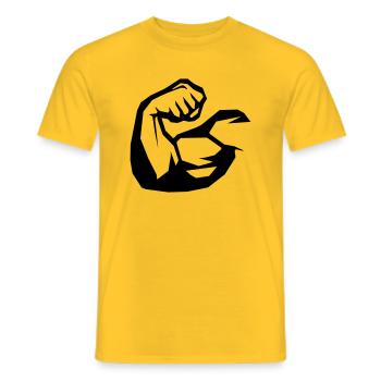Muscles biceps - T-shirt homme - jaune - Devant - AI Model Male 178 dark (178cm)