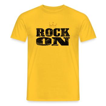 ROCK ON - T-shirt homme - jaune - Devant - AI Model Male 178 dark (178cm)