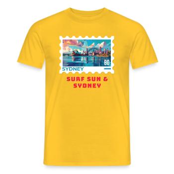 Sydney - Men's T-Shirt - yellow - Front - AI Model Male 178 dark (178cm)