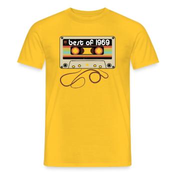 Legendary vintage 1969 - Men's T-Shirt - yellow - Front - AI Model Male 178 dark (178cm)