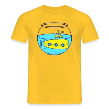 Lustiges kleines U-Boot Goldfischglas Aquarium Fun - Männer T-Shirt - Gelb - Vorne - AI Model Male 178 dark (178cm)