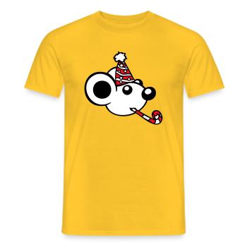 Maus Geburtstagsfeier Geburtstag Feiern Party Hut - Männer T-Shirt - Gelb - Vorne - AI Model Male 178 dark (178cm)