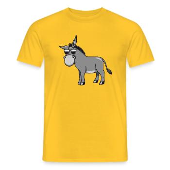 esel cool tier muli lustig natur vierbeiner muli g - Männer T-Shirt - Gelb - Vorne - AI Model Male 178 dark (178cm)
