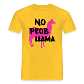 No prob llama - Männer T-Shirt - Gelb - Vorne - AI Model Male 178 dark (178cm)