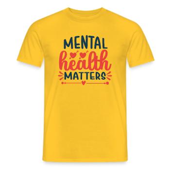 Mental Health matters - Men's T-Shirt - yellow - Front - AI Model Male 178 dark (178cm)