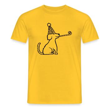 Welpe Geburtstagskind Geburtstag feiern - Männer T-Shirt - Gelb - Vorne - AI Model Male 178 dark (178cm)