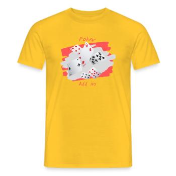 Poker All in - T-shirt homme - jaune - Devant - AI Model Male 178 dark (178cm)