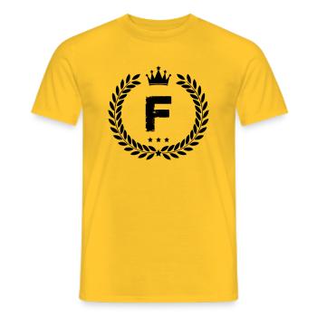 wappen f - Männer T-Shirt - Gelb - Vorne - AI Model Male 178 dark (178cm)