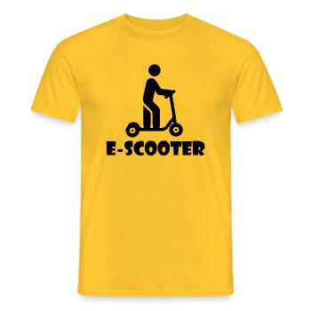 Roller Scooter E-Scooter - T-shirt homme - jaune - Devant - AI Model Male 178 dark (178cm)