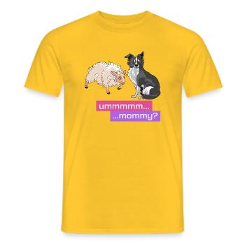 Sheep herd mom - Men's T-Shirt - yellow - Front - AI Model Male 178 dark (178cm)