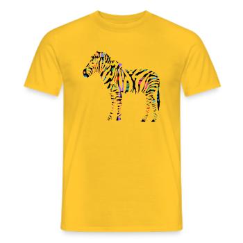 Colorful zebra - Men's T-Shirt - yellow - Front - AI Model Male 178 dark (178cm)