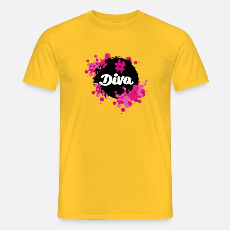 Diva Statement #Diva Design by KunterbuntBerlin - Men’s T-shirt - yellow
