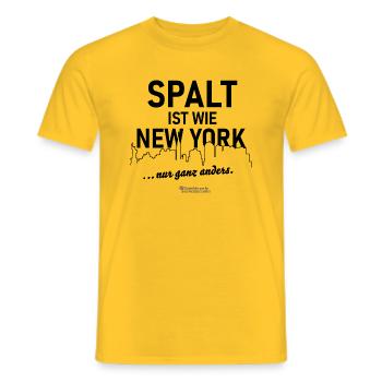 Spalt ist wie New York - Männer T-Shirt - Gelb - Vorne - AI Model Male 178 dark (178cm)