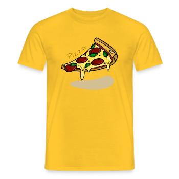 Pizza Fan - Men's T-Shirt - yellow - Front - AI Model Male 178 dark (178cm)