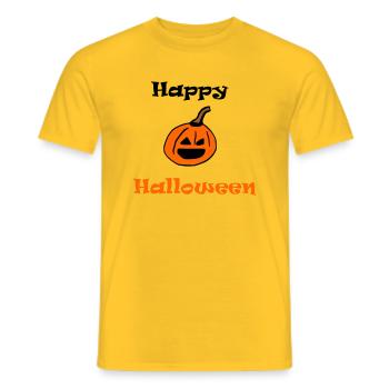 Happy Halloween - Men's T-Shirt - yellow - Front - AI Model Male 178 dark (178cm)