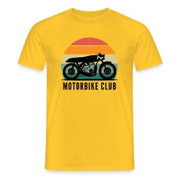 Design logo T Shirt motorbike club - Men's T-Shirt - yellow - Front - AI Model Male 178 dark (178cm)