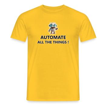 ROBOT - Automate all the things - Männer T-Shirt - Gelb - Vorne - AI Model Male 178 dark (178cm)