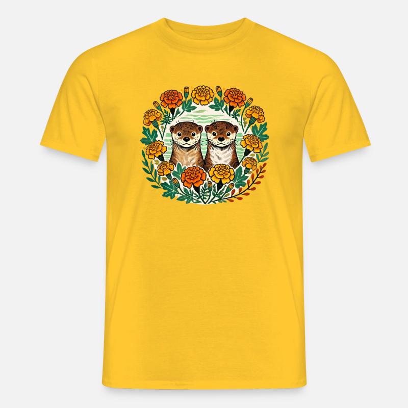 Ringelblumenotter - Männer T-Shirt - Gelb