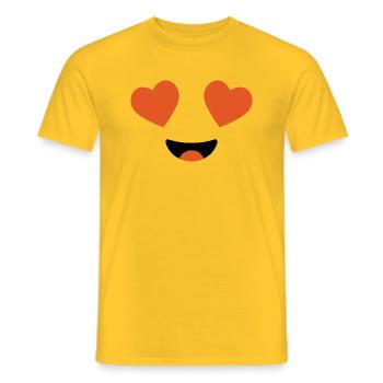 Verliebtes Emoticon Kostüm Gruppenkostüm - Männer T-Shirt - Gelb - Vorne - AI Model Male 178 dark (178cm)