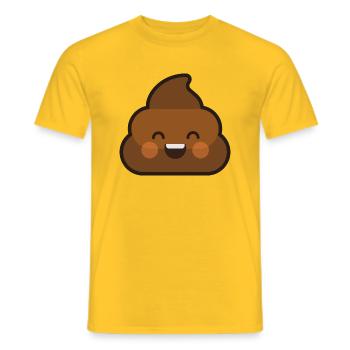 Garbage Laugh Teeth Emoji shit feces pile - Men's T-Shirt - yellow - Front - AI Model Male 178 dark (178cm)