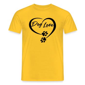 Dog Love - Männer T-Shirt - Gelb - Vorne - AI Model Male 178 dark (178cm)