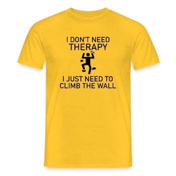 Bouldern Klettern Climbing - Männer T-Shirt - Gelb - Vorne - AI Model Male 178 dark (178cm)