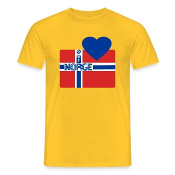 Norway - Men's T-Shirt - yellow - Front - AI Model Male 178 dark (178cm)