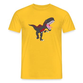 Schwarzer T-Rex - Männer T-Shirt - Gelb - Vorne - AI Model Male 178 dark (178cm)