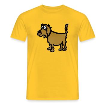 Hund - Männer T-Shirt - Gelb - Vorne - AI Model Male 178 dark (178cm)