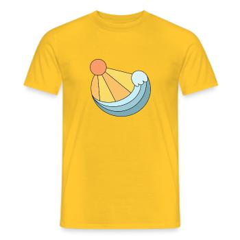 The Wave - Männer T-Shirt - Gelb - Vorne - AI Model Male 178 dark (178cm)