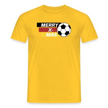Frohe Weihnachten und auf die Weltmeisterschaft! - Männer T-Shirt - Gelb - Vorne - AI Model Male 178 dark (178cm)