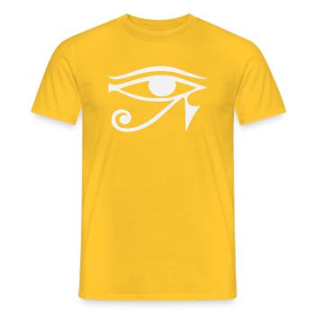 Œil d’Horos - T-shirt homme - jaune - Devant - AI Model Male 178 dark (178cm)