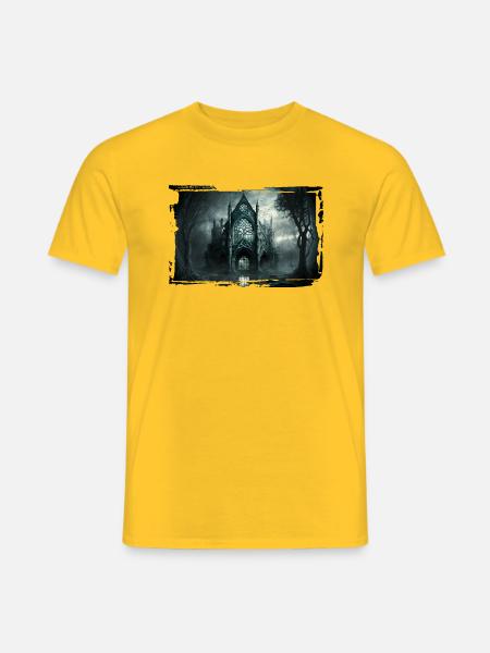 Schloss in der Nacht - Gotik - Männer T-Shirt - Gelb
