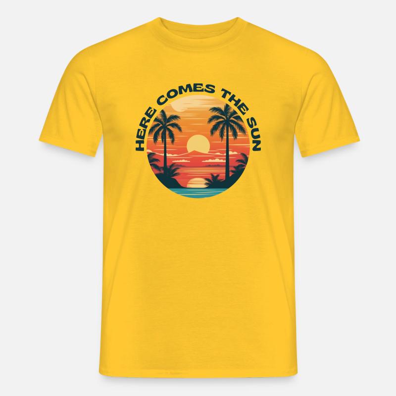 Here comes the sun - Männer T-Shirt - Gelb