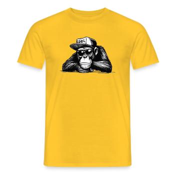 Chilled Mr Cool: Casual look with sunglasses - Men's T-Shirt - yellow - Front - AI Model Male 178 dark (178cm)