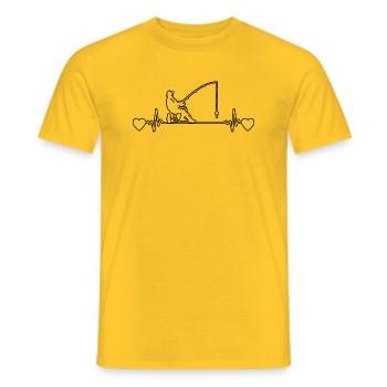 Fishing Fishing Angler Fishing Hook - Men's T-Shirt - yellow - Front - AI Model Male 178 dark (178cm)
