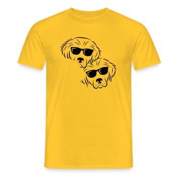 Dogs Colorful Fans Gift Idea - Men's T-Shirt - yellow - Front - AI Model Male 178 dark (178cm)