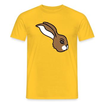 Bunny face peeking sideways profile side view - Men's T-Shirt - yellow - Front - AI Model Male 178 dark (178cm)