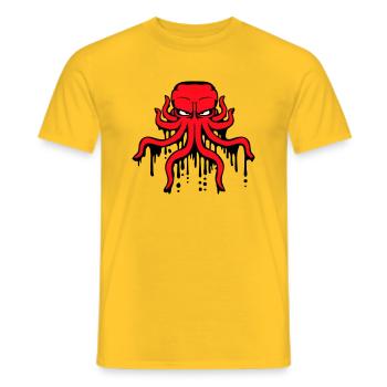 pieuvre graffiti goutte peinture en aérosol calmar - T-shirt homme - jaune - Devant - AI Model Male 178 dark (178cm)