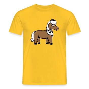 Pferd Süß Pony Fohlen Pferdemädchen Niedlich Comic - Männer T-Shirt - Gelb - Vorne - AI Model Male 178 dark (178cm)
