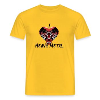 ILoveHeavyMetal - T-shirt homme - jaune - Devant - AI Model Male 178 dark (178cm)