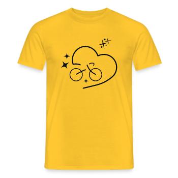 J’adore faire du vélo - T-shirt homme - jaune - Devant - AI Model Male 178 dark (178cm)