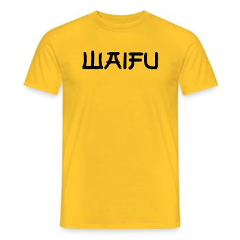 Waifu - Männer T-Shirt - Gelb - Vorne - AI Model Male 178 dark (178cm)