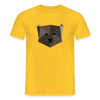 Ours géométrique - T-shirt homme - jaune - Devant - AI Model Male 178 dark (178cm)